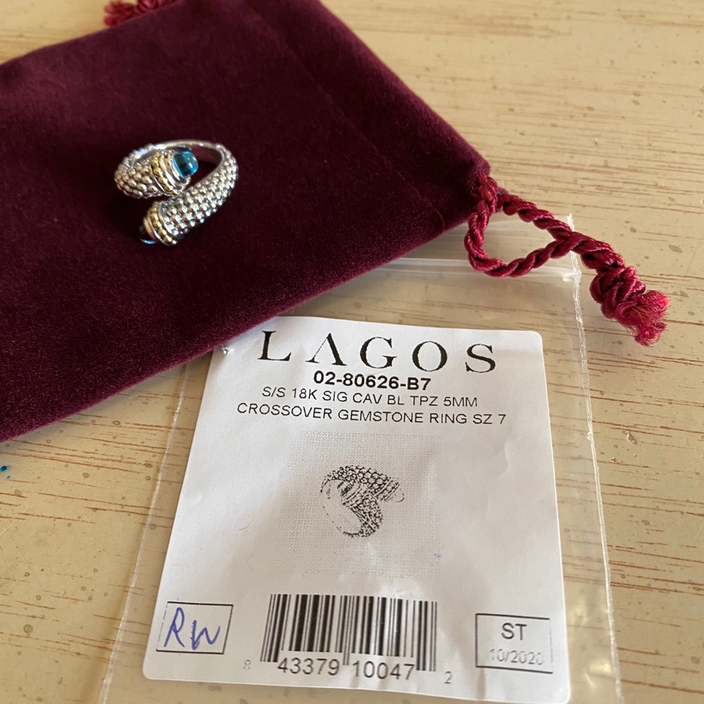 Signature Caviar Gemstone Crossover Ring